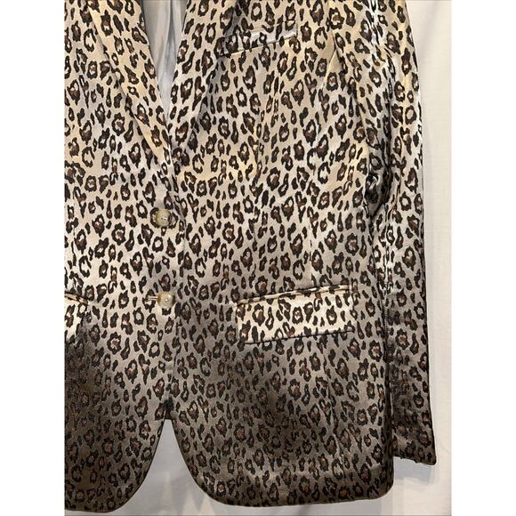 Banana Republic Womens 12 Long & Lean Leopard Print Blazer Career Whimsigoth - Picture 4 of 14